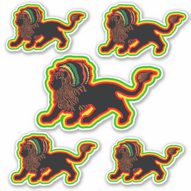 Black Dreadlock Rasta Lion Art Aufkleber (Vorderseite)