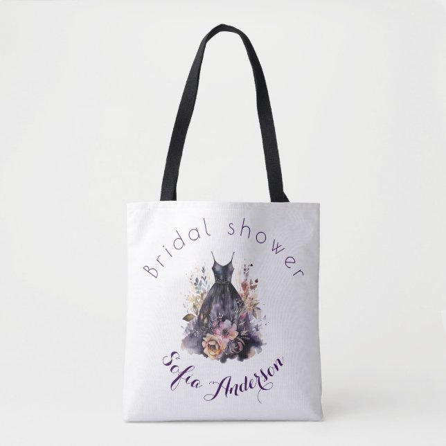 Black dress purple bridal shower  tasche (Vorderseite)