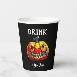 Black Drink if you dare Halloween Smiling Pumpkin Pappbecher