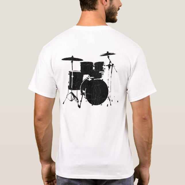 black drums in white T-Shirt (Rückseite)