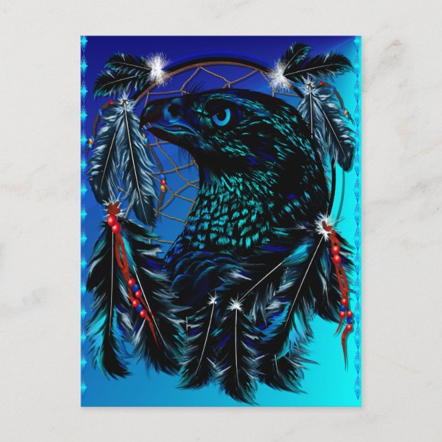 Black Ealge Dreamcatcher Postkarte (Vorderseite)