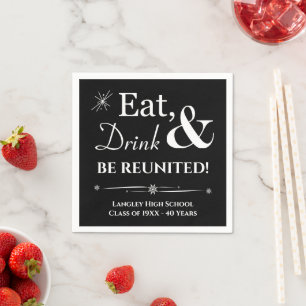 Black Eat Drink & Be Reunited Class Wiedersehen Serviette