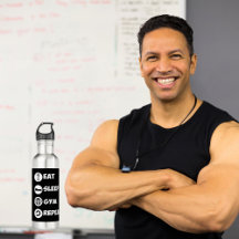 Black Eat Sleep Gym Wiederholungssymbol