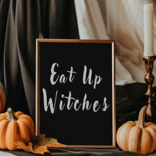 Black Eat Up Witches Halloween Schickes Essenstisc Poster