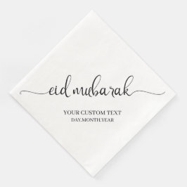 Black Eid Mubarak Calligrafie Custom Serviette
