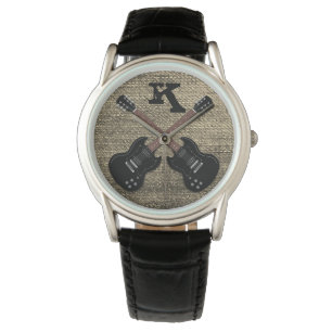 Black Electric Gitarren Single Armbanduhr