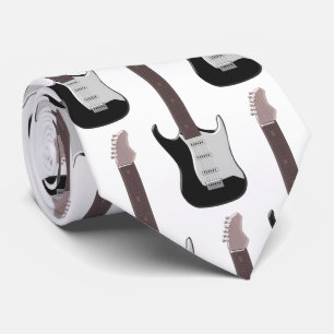 Black Electric Guitar Design Krawatte