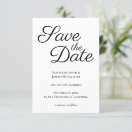 Black Elegant Calligraphy Save the Date Einladung