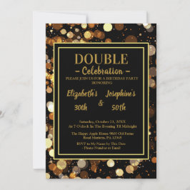 Black Elegant Chic Duale Geburtstagsoiree Einladun Einladung