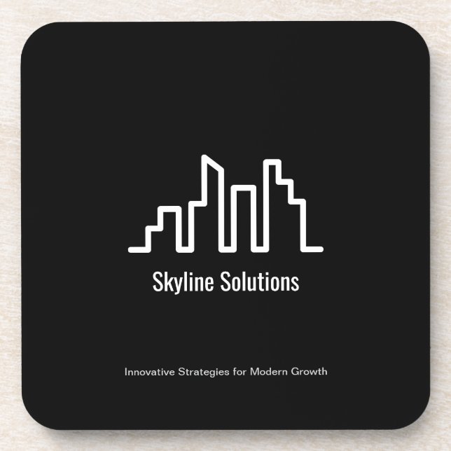 Black Elegant Cork Back Branded Untersetzer Set vo (Vorderseite)