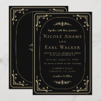 Black Elegant Deko Gold Retro Wedding
