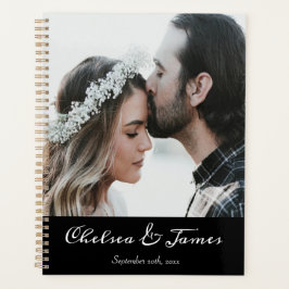 Black Elegant Foto Calligraphy Wedding Planer