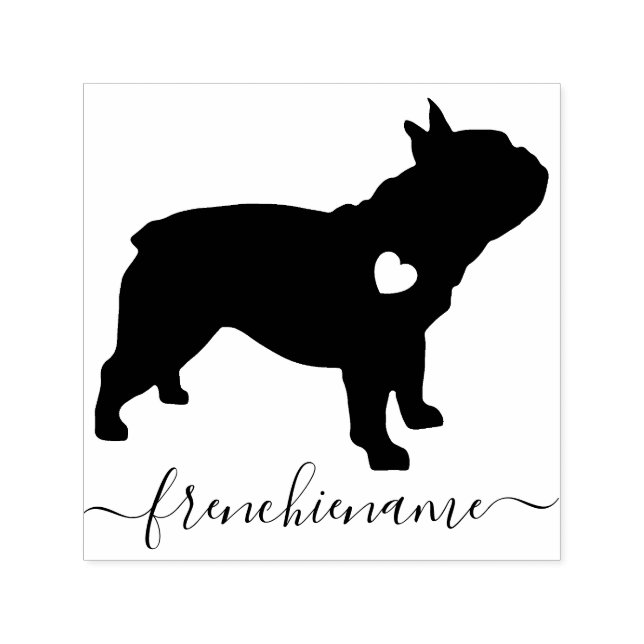 Black Elegant French Bulldog Permastempel (Design)