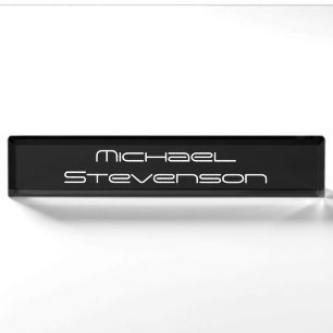 Black Elegant Modern Stylish Namplate Namensplakette