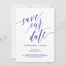 Black Elegant Script Einladung Navy Blue