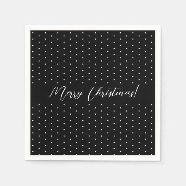 Black Elegant Script Serviette (Vorderseite)