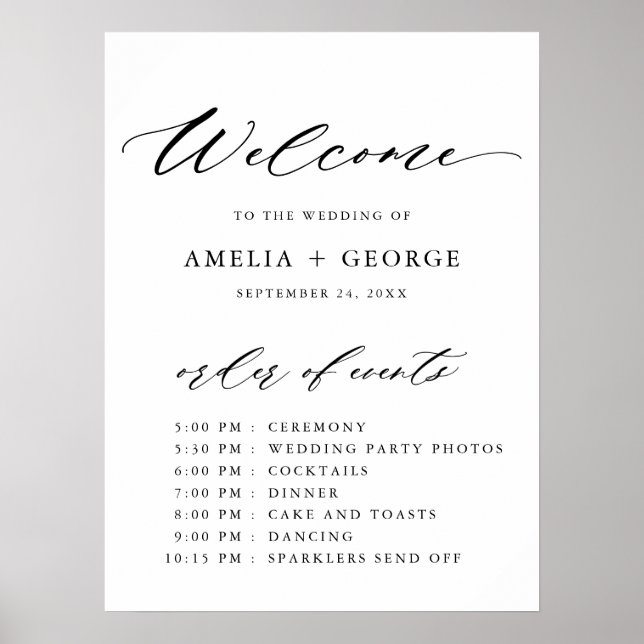 Black Elegant Script Typografy Poster (Vorne)