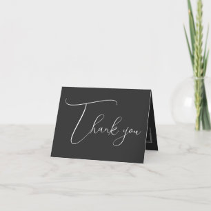 Black Elegant Sleek Wedding Dankeschön Karten