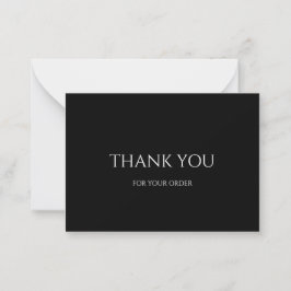 Black, Elegant, vielen Dank für Ihre Bestellung No Mitteilungskarte