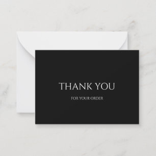 Black, Elegant, vielen Dank für Ihre Bestellung No Mitteilungskarte