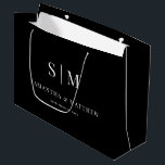 Black Elegante Couple Initials Wedding Sponsors Große Geschenktüte<br><div class="desc">Black Elegante Couple Initials Wedding Sponsors Geschenktasche</div>