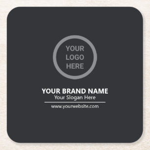 Black Elegante Custom Branded Business Werbeaktion Rechteckiger Pappuntersetzer