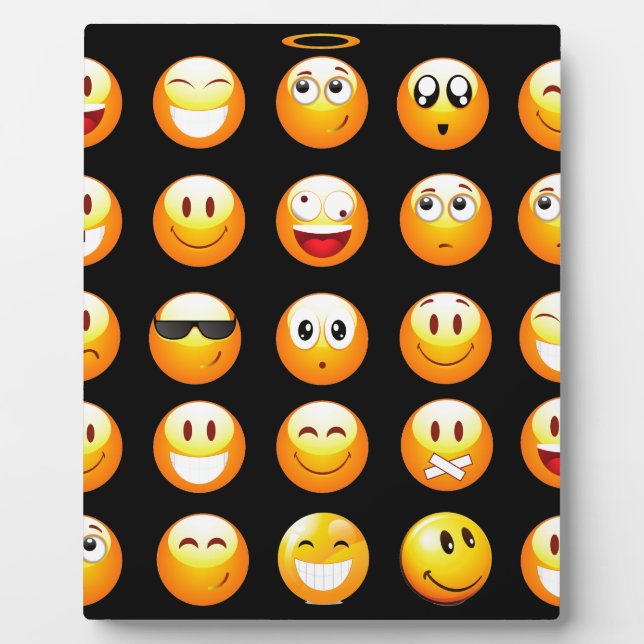 black emojis fotoplatte (Vorderseite)