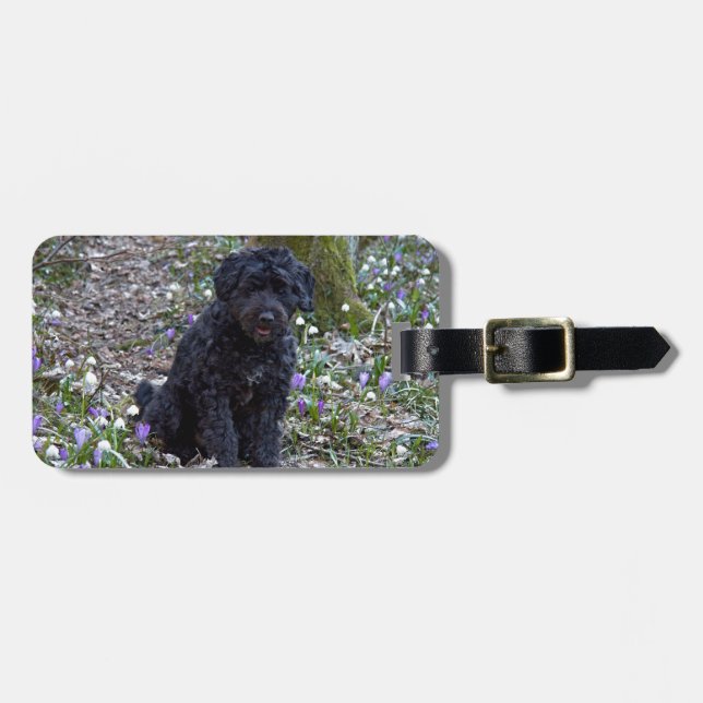 Black English Springer Spaniel Gepäckanhänger (Vorderseite horizontal)