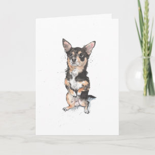 Black et Tan Chihuahua, drôle de carte d'anniversa