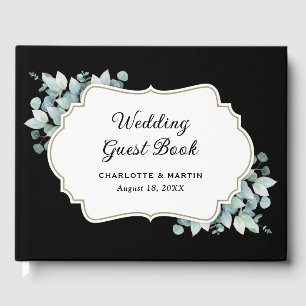 Black Eukalyptus Greenery Wedding Gästebuch