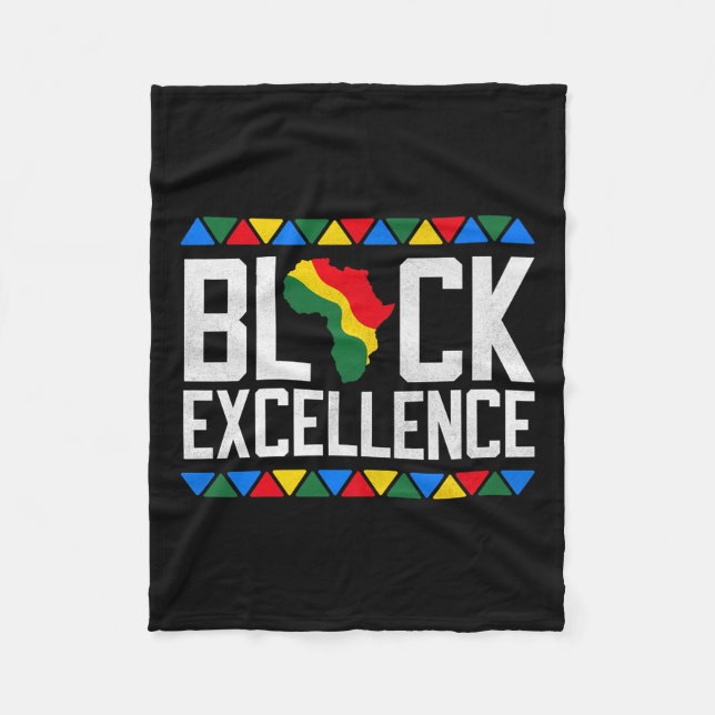 Black Excellence African Map Graphic Premium Fleecedecke (Vorderseite)