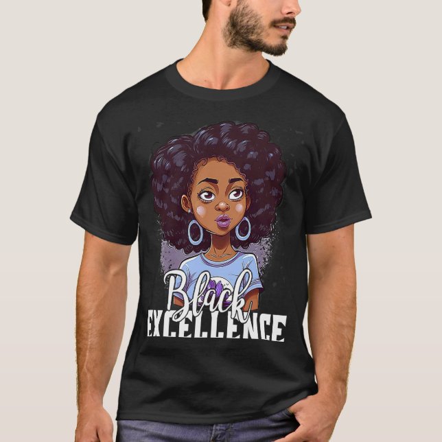 Black Excellence African Pride Black History Month T-Shirt (Vorderseite)