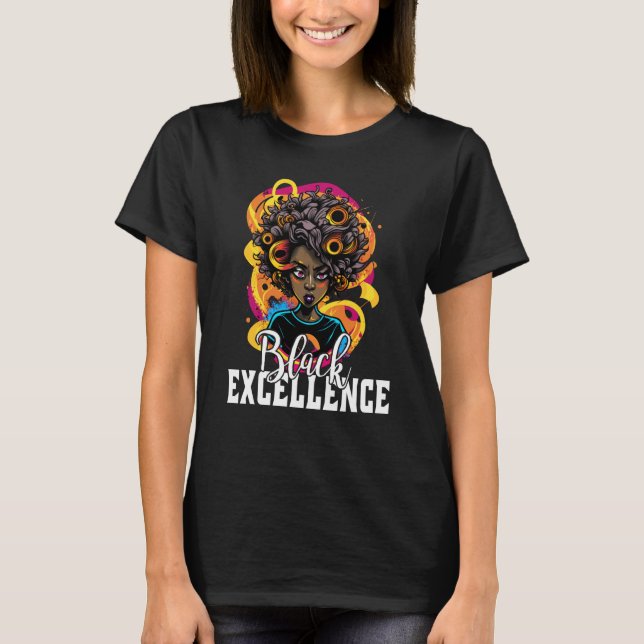 Black Excellence African Pride Black History Month T-Shirt (Vorderseite)