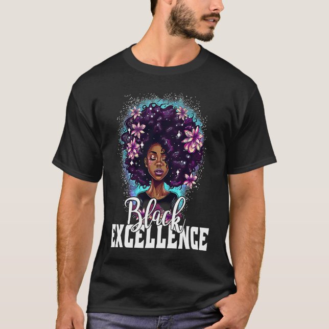 Black Excellence African Pride Black History Month T-Shirt (Vorderseite)