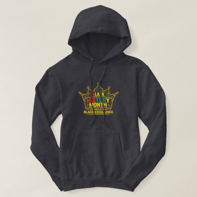 Black Excellence Krone – Schwarzer Geschichtsmonat Hoodie (Design vorne)