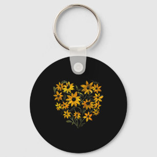 Black Eyed Susan Blumenmädchen Herz Valentinstag Schlüsselanhänger