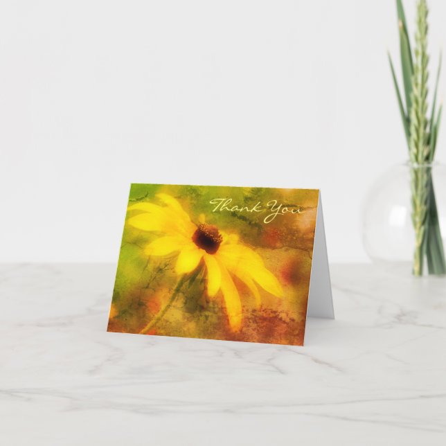 Black Eyed Susan Daisy Flower Art Carte de remerci (Devant)