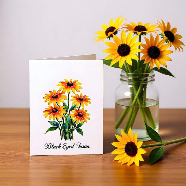 Black Eyed Susan Floral Blank Note Card (Von Creator hochgeladen)