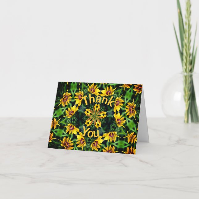 Black Eyed Susan Kaleidoscope Carte de remerciemen (Devant)
