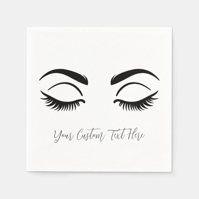 Black Eyelashes Lashes Serviette (Vorderseite)