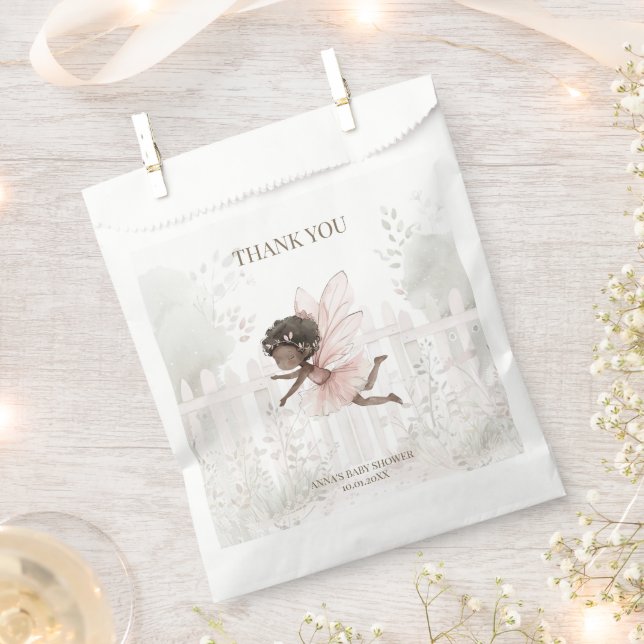 Black Fairy Baby Dusche Vielen Dank Geschenktütchen (Ausgeschnitten)