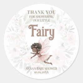 Black Fairy Baby Dusche Vielen Dank Runder Aufkleber