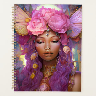 Black Fairy Queen Pink Lila Fantasy Art Planer