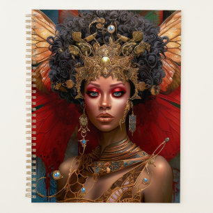 Black Fairy Queen Red Gold Faiasy Fantasy Art Planer