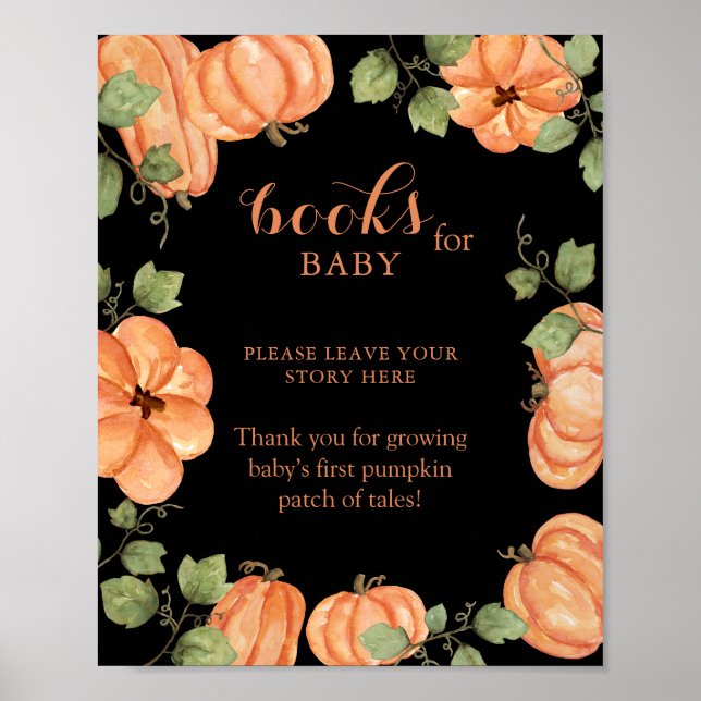 Black Fall Pumpkin Baby Duschbücher für Baby Poster (Vorne)