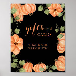 Black Fall Pumpkin Baby Dusche Geschenke und Karte Poster