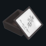 Black Fancy Minimalist Branches & Leaves Kiste<br><div class="desc">Black Fancy Minimalist Branches & Leaves Gift Ring Box. This box have a minimalist & chic twing Wedding monogram design. Fully customizable is the ideal design for a simple and elegant wedding. Design applicable to any event: Wedding, birthday, anniversary ... and everything you can think of. Perfect to give to...</div>