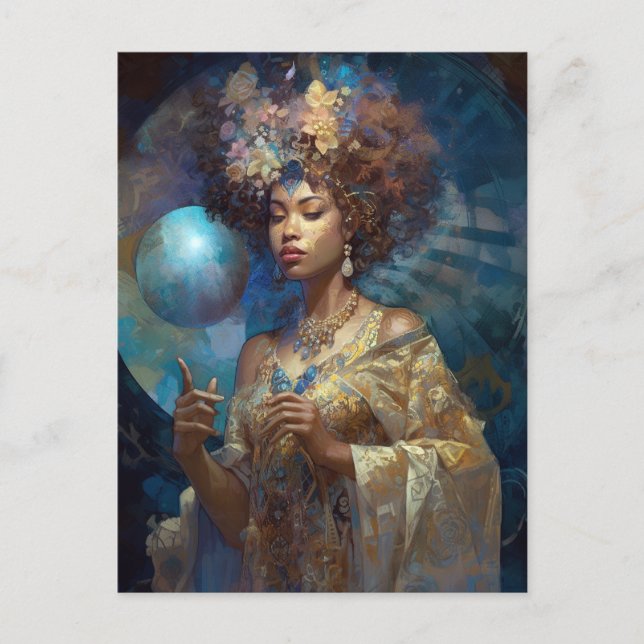 Black Fantasy Zauberei Magie Fantasie Postkarte (Vorderseite)
