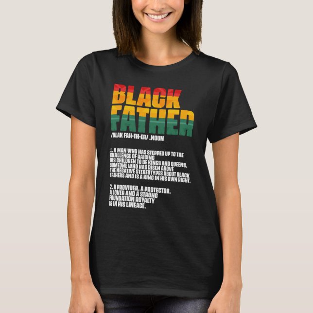 Black Father Definition Father's Day African Ameri T-Shirt (Vorderseite)