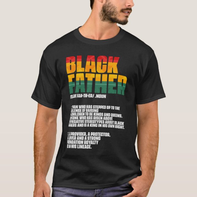Black Father Definition Father's Day African Ameri T-Shirt (Vorderseite)